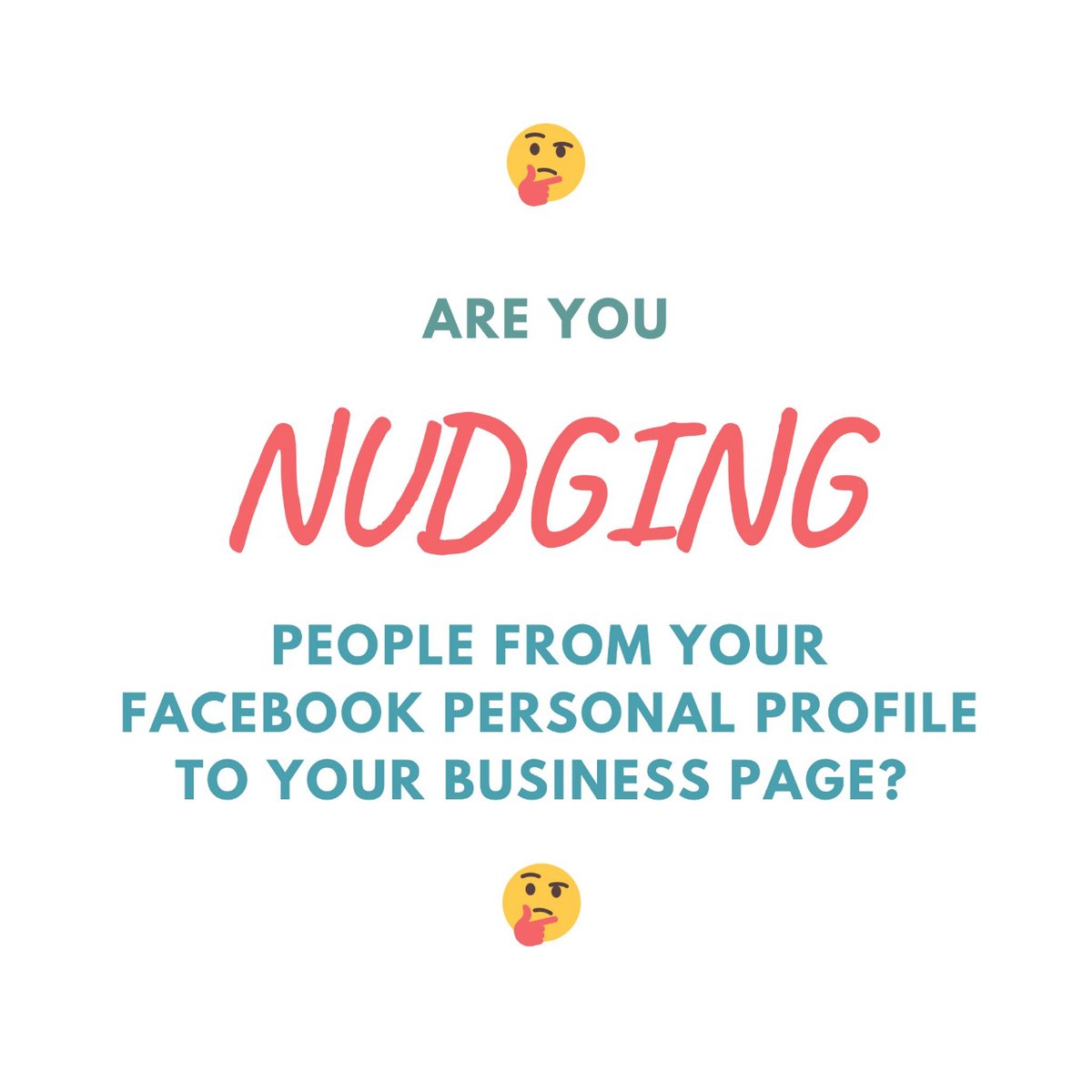 Your personal profile on Facebook is a great way to ‘nudge’ people towards your business

There are many opportunities to let someone know what it is you do WITHOUT having to connect with them &amp; WITHOUT selling on your profile which is strictly against facebooks T&amp;C’s

#Facebook