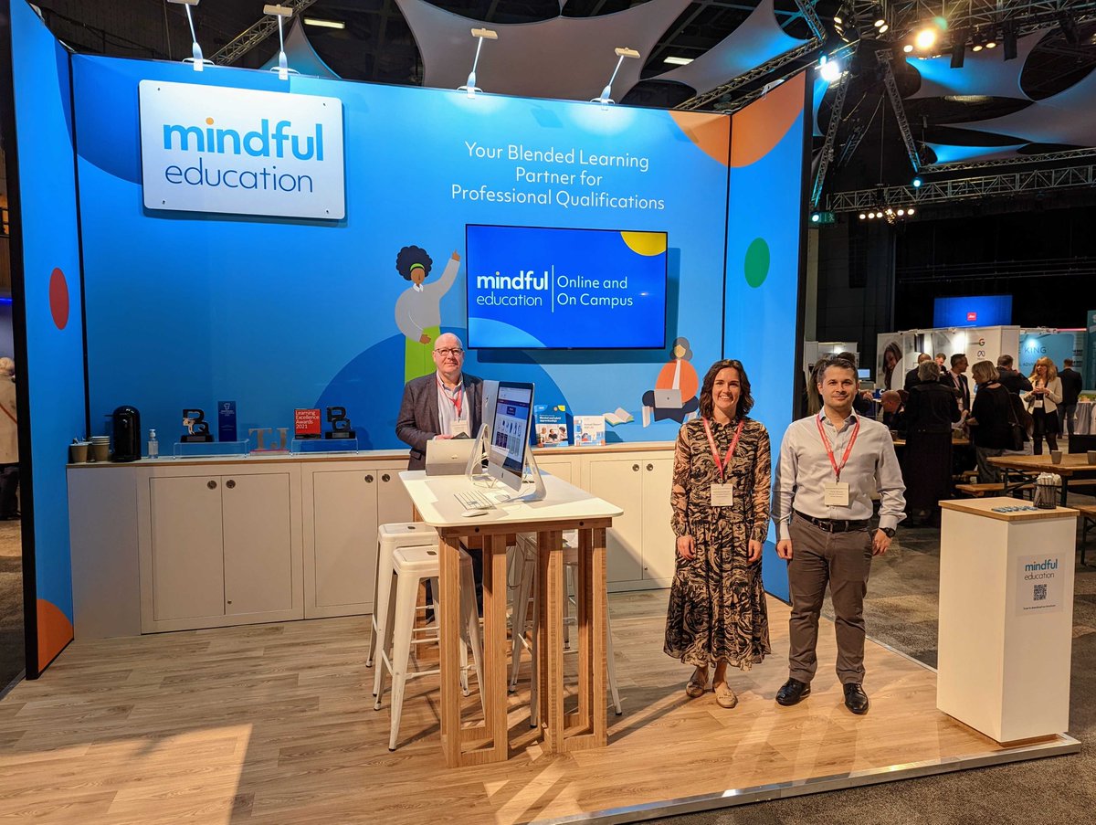 Mindful_Edu_UK's tweet photo. The @AoC_info Annual Conference has now wrapped up and our team has had a great time over the last two days! Here are a few pictures of our brand new stand and some members of the team at the event. 😊🙌 #AoCConf https://t.co/rcLvFNtc20