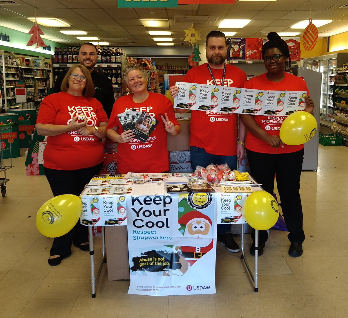 Fantastic day at @midcountiescoop Oxley food store.
Respect for shop worker's week.
@UsdawUnion 
#respectshopworkers
#Respect22
#abuseisnotpartofthejob
#freedomfromfear