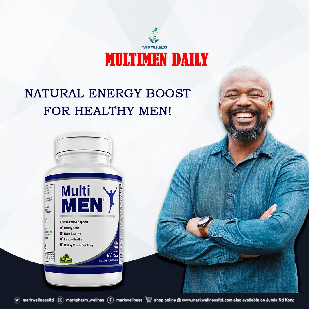 Markwellnessltd's tweet photo. For a healthy and energetic feel use Multimen, which contains the essential vitamins you need to stay healthy and strong alway.

#multimen #healthyman #strongman #energetic #formen #Supplement #pharmacy #livenatural #markwellness https://t.co/AJGYqy606y
