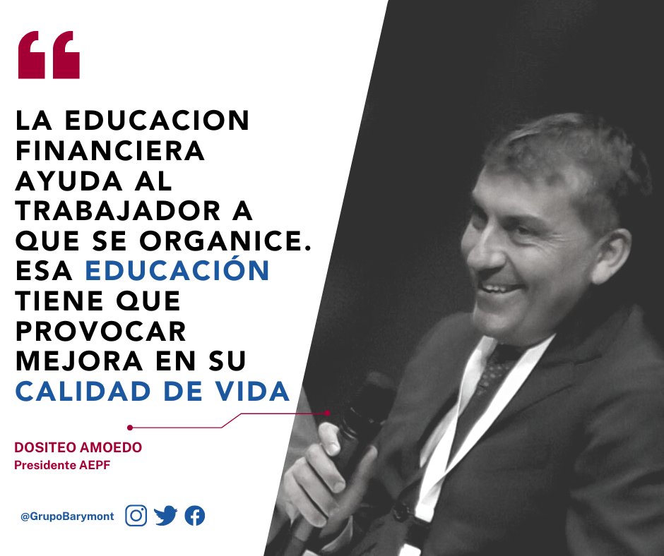 barymont's tweet photo. El presidente de la @aepfinancieros1, @DositeoAmoedo   nos acompañó en la mesa, 𝗘𝗹 𝘁𝗿𝗮𝗯𝗮𝗷𝗮𝗱𝗼𝗿 𝗰𝗼𝗺𝗼 𝗼𝗯𝗷𝗲𝘁𝗶𝘃𝗼 𝗱𝗲𝗹 𝗯𝗶𝗲𝗻𝗲𝘀𝘁𝗮𝗿 𝗰𝗼𝗿𝗽𝗼𝗿𝗮𝘁𝗶𝘃𝗼, durante el Primer Congreso de Educación Financiera en Santander.⁣
⁣ https://t.co/A2B8hOaVmO