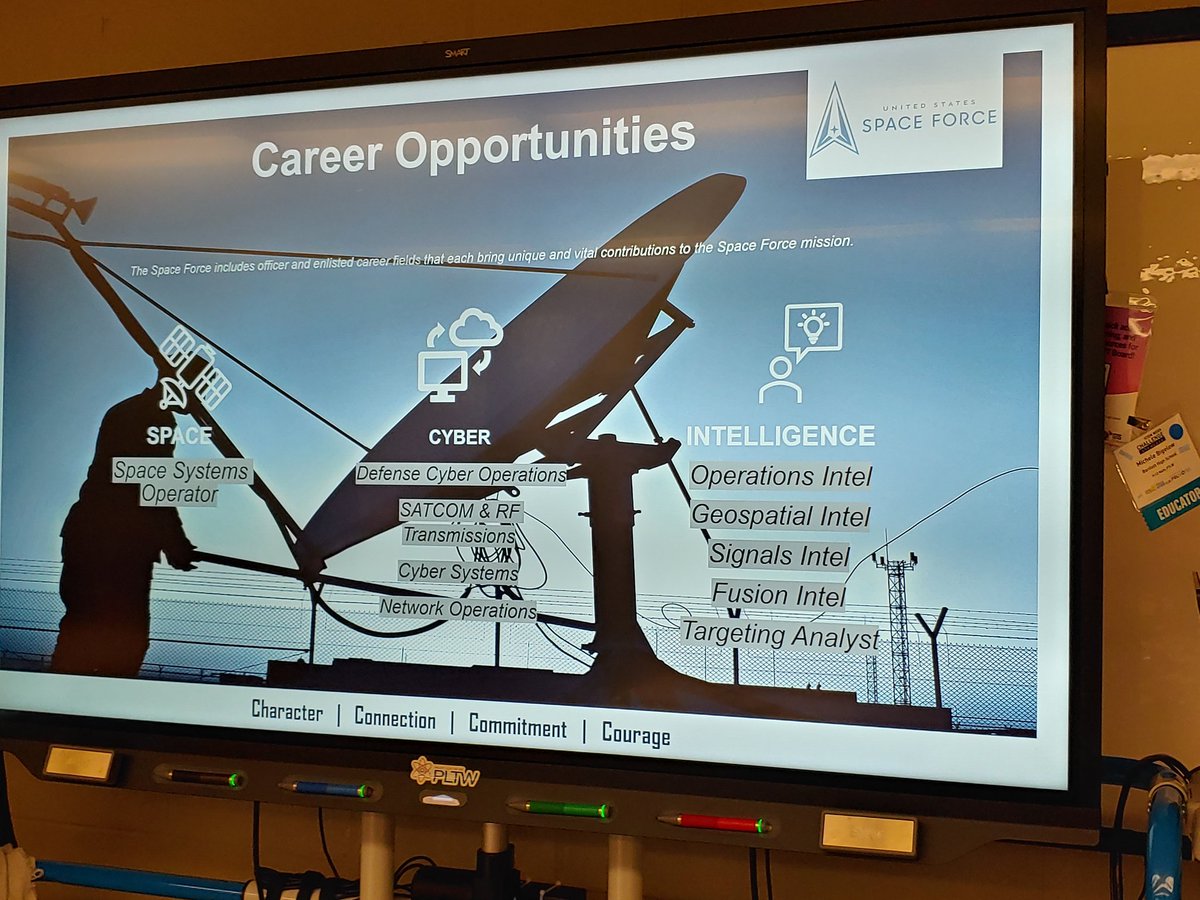 advanced_BHS's tweet photo. US Space Force presentation for POE, IED, AP Computer Science, Business Law students.  Amazing opportunities in the cyber fields!

#pltw 
@Mass_STEMHub https://t.co/wEwmZ8HGvN