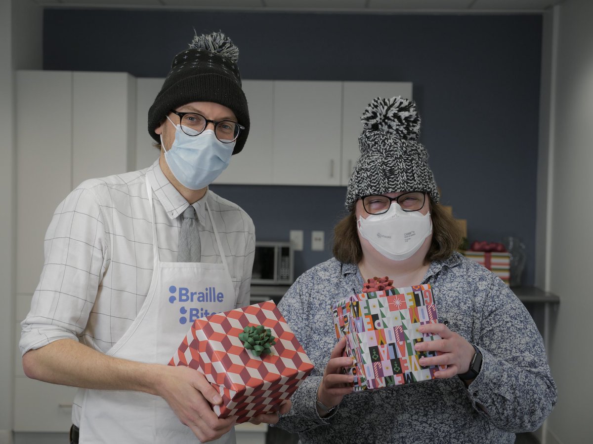 .@TVI_Jen and I are back at it today, filming some #winter and #holiday-themed shorts for #BrailleBites! <a href="/PRCVI/">PRCVI</a> <a href="/brllitcan/">Braille Literacy Canada</a>