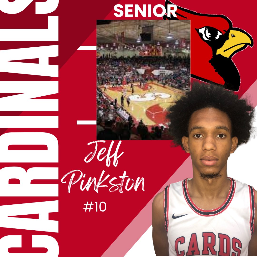 Meet your 2022-2023 SHS boys' basketball Cardinals! Senior Jeff Pinkston, #10.