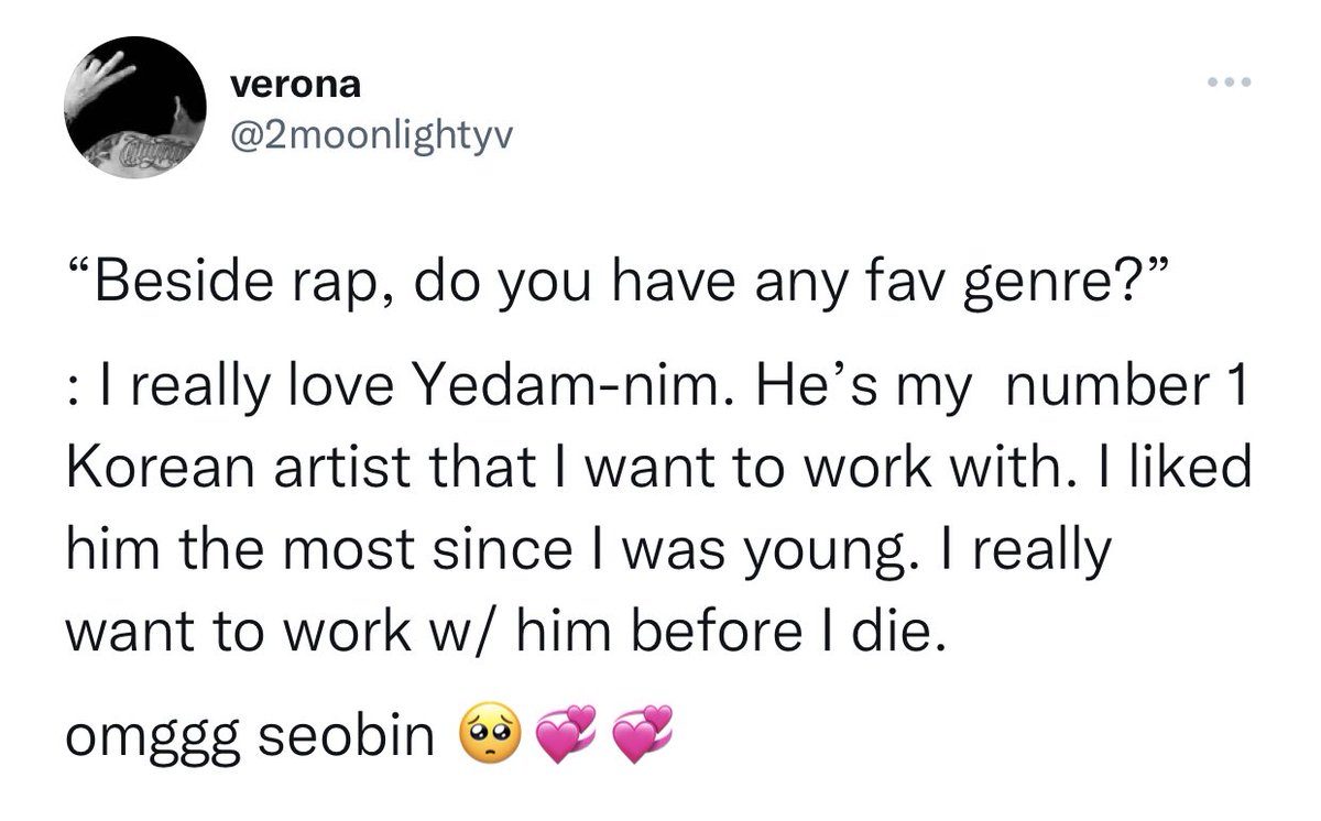yedam_kr's tweet image. yungchens (강서빈) a rapper who also appeared in HSR4 has really been so constant in expressing his love for yedam since last year. hoping yedam knows that this youngster really looks up to him as an artist and that he could notice and meet him soon 🥺🫶🏻
#방예담 #BANGYEDAM