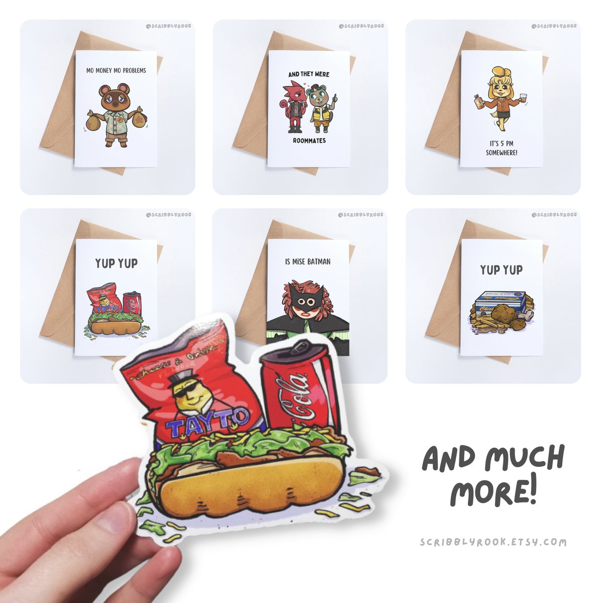 There are 10+ new items now available on ScribblyRook.Etsy.Com 🙌🥰 

I'm also open to suggestions as to what you'd like to see on a card or Art Print this Festive Season! 🎄

- Róisín ✨

#IrishBusiness #LimerickCity  #IrishArtist #GreetingsCards #Etsy #GiftIdeas #Card