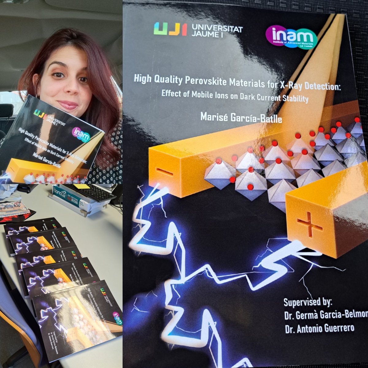 mgbatlle's tweet photo. The best birthday present ever! 
👩‍🔬Almost there💪 #PhDthesis #phdlife #MHPs #Xraydetectors #WomanInScience @inam_uji https://t.co/Qo85ZsLGPH