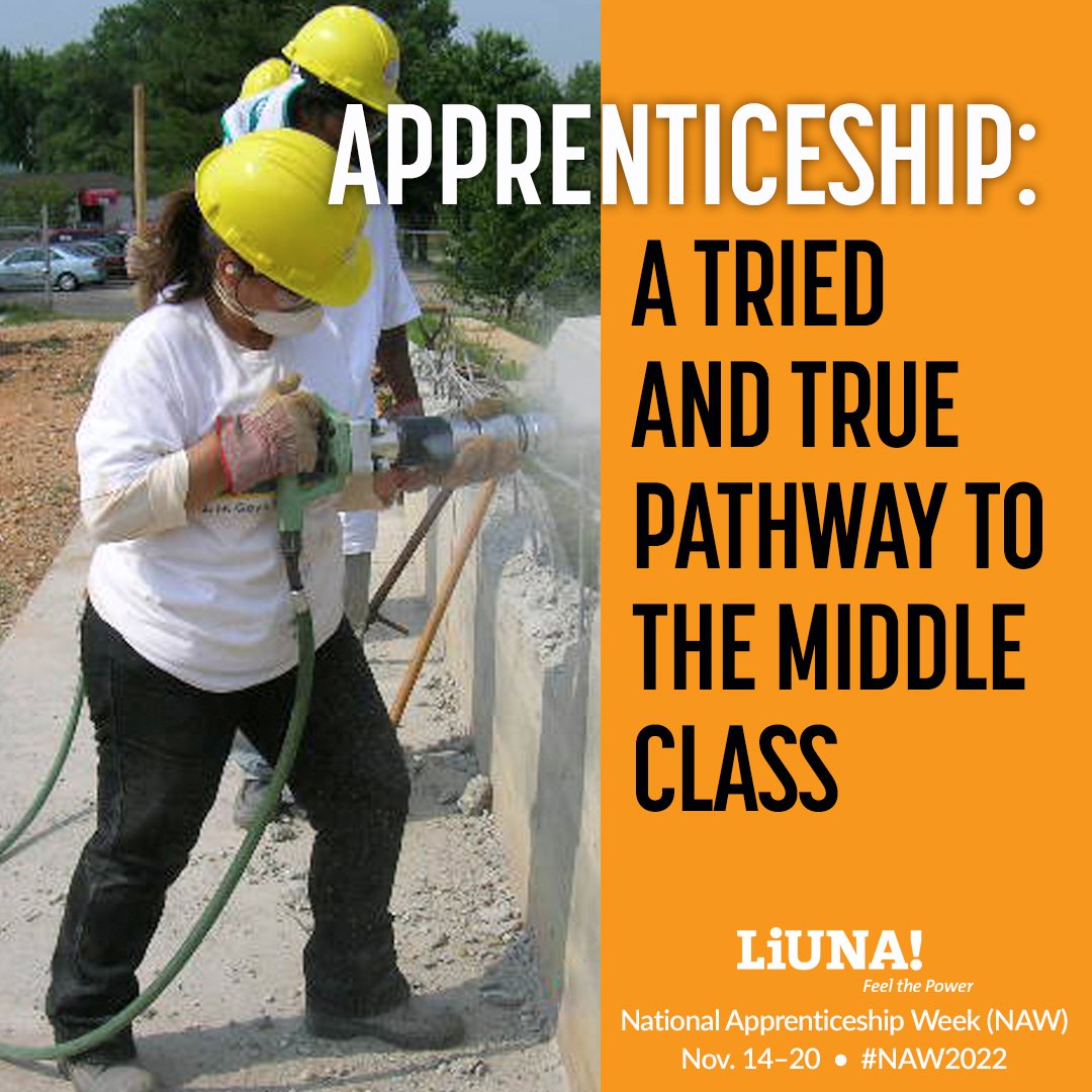 MoKanLECET's tweet photo. The skilled Building Trades registered apprenticeship programs have been a path to the Middle Class for generations of Americans. #NAW22 #ApprenticeshipWorks

Learn more about #LIUNA's apprenticeship: https://t.co/8Yz1UfKLRs

#NationalApprenticeshipWeek #Union #FeelThePower https://t.co/DuTY0z7quV