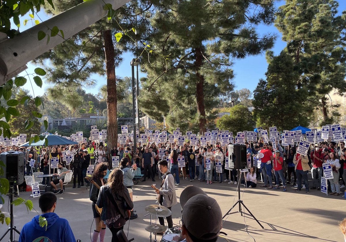I got to stop by UCSD yesterday to march with my old union <a href="/UCSD_Unions_UAW/">UAW Academic Workers UCSD</a> in their Unfair Labor Practice Strike. Student Instructors and Researchers and other Academic Workers are the backbone of education at University of California. They deserve a fair contract. <a href="/UAW/">UAW</a> @uaw2865