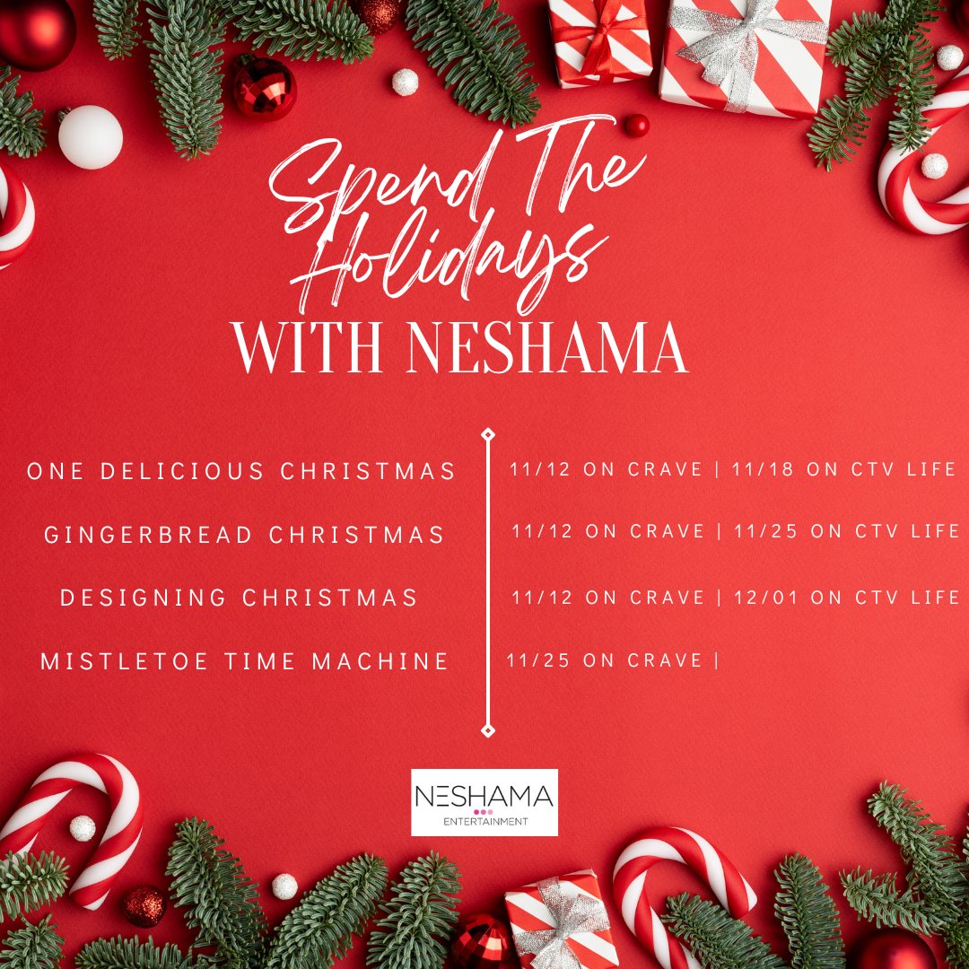 #NeshamaHolidayCountdown is on! Cozy up on the couch this holiday season with some of our favourite festive content, available now &amp; coming soon!🎄
#CountdownToChristmas
