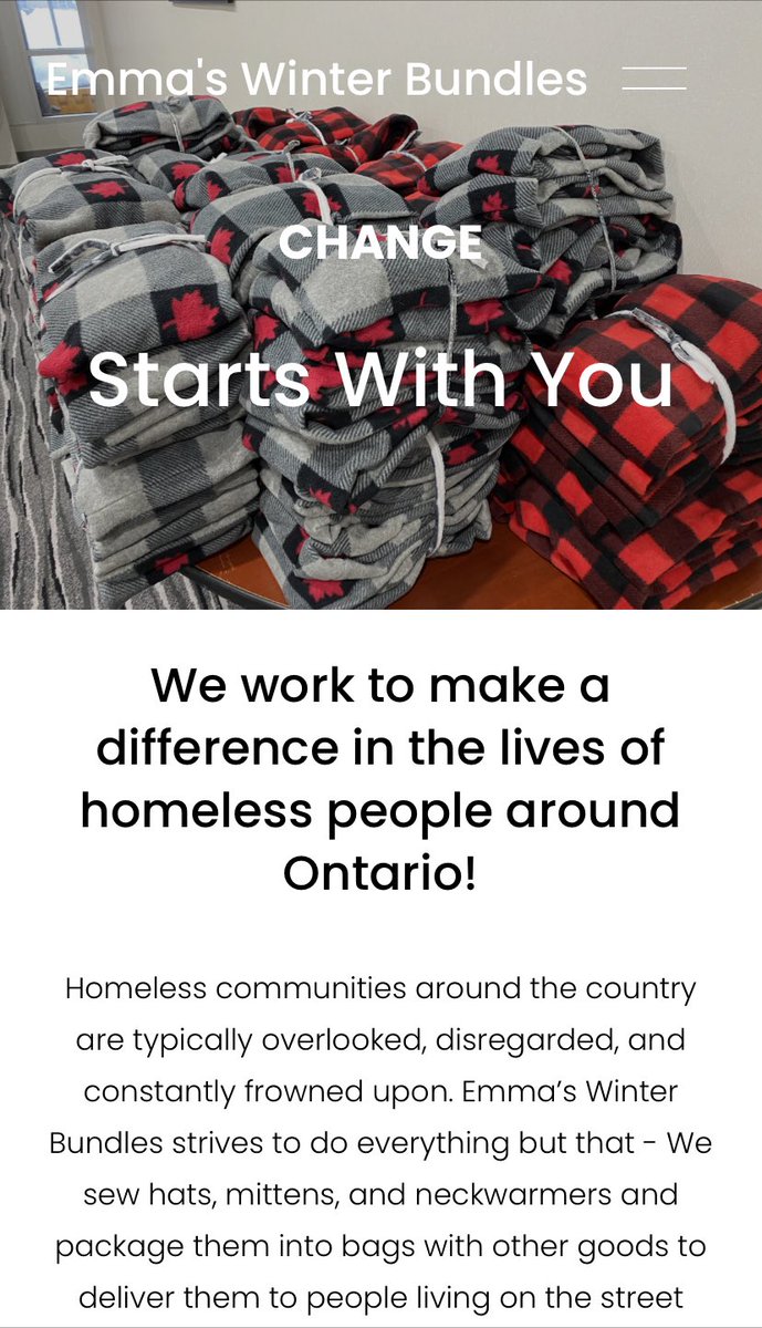 Check out my new website for my charity! emmaswinterbundles.com and follow @emmaswinterbundles on Instagram to stay updated with this Winters events and news!