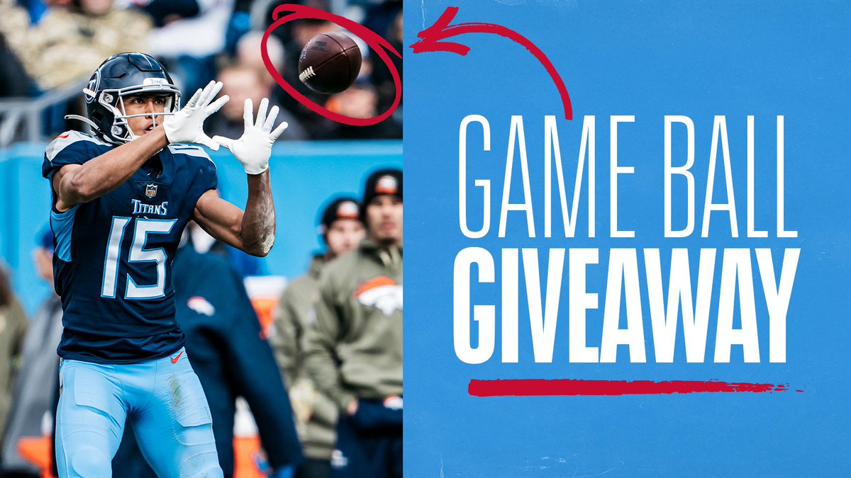 🏈 Titans Game Ball Giveaway 🏈 RETWEET + follow @Titans for a chance to win an official game ball from our victory over the Broncos.