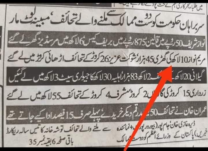 alisyed7007's tweet photo. @shazbkhanzdaGEO کوئی پروگرام کوئی ٹاک شو کوئی ریکارڈ؟

اگر پہلے والے قانون کے مطابق توشہ خانہ میں 25 فیصد بھی جمع کراتی تب بھی 10 لاکھ کی گھڑی کےلیے
 2 لاکھ 50ہزار جمع کرانے تھے جس کو یہ صرف 
2.5%  25000 میں لے اڑی 
لفافوں سے چوپوچھنا تھا باقی رقم میں یہ چور ثابت ہوتی ھے یا نہیں ؟ https://t.co/gtqoG1vrBS