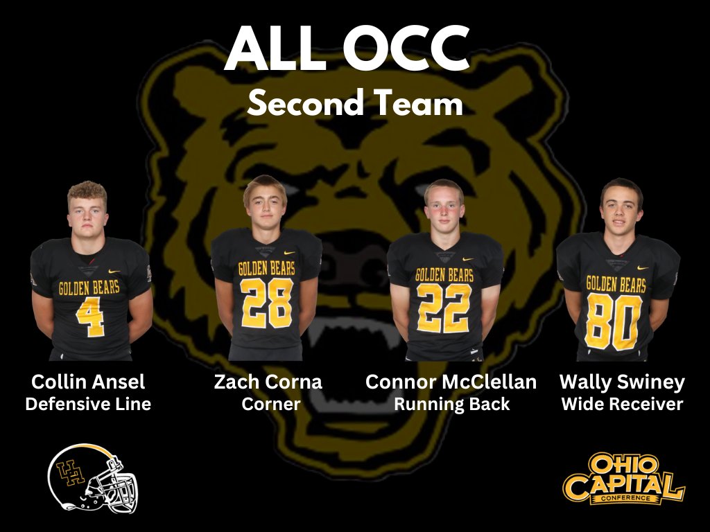 GoldenBears_FB's tweet photo. Congratulations to our Golden Bears, who were awarded All-OCC honors this season. #DV #RFP #GoBears https://t.co/Q6ULg6xM6s