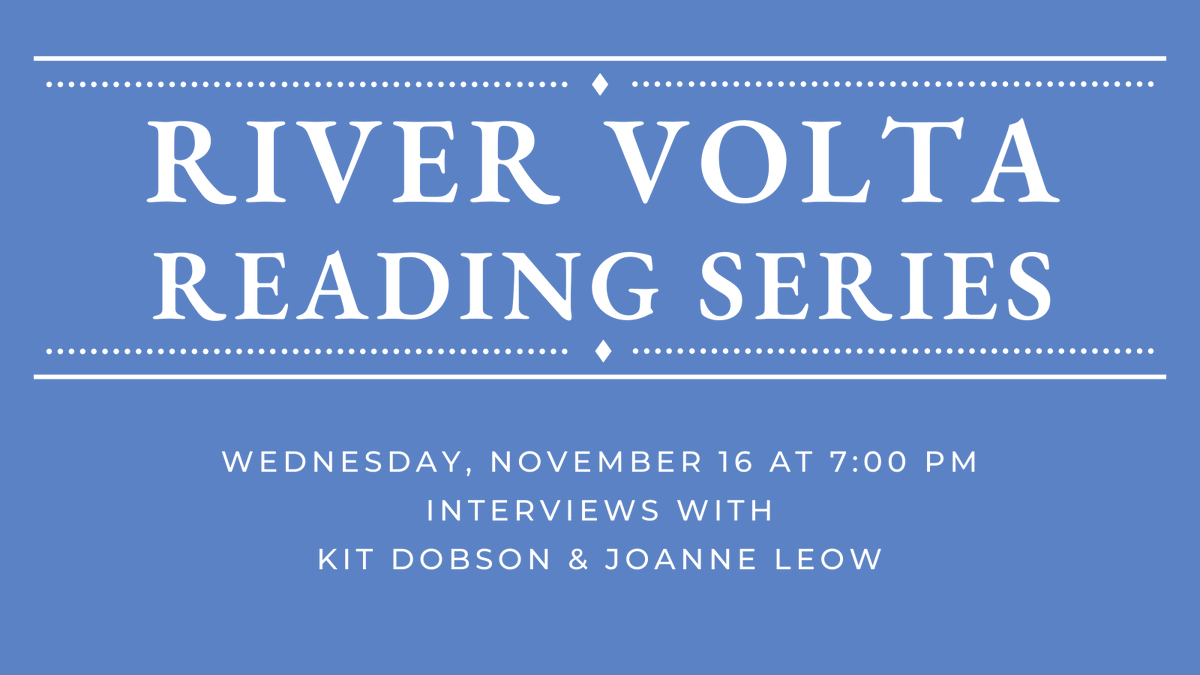River_Volta's tweet photo. Today is the day! We have another River Volta Reading Series event at 7 pm CST 📕

Hear readings and interviews with Kit Dobson and Joanne Leow.
The event is free and open to the public. 

You can register for the Zoom webinar through Eventbrite, here: https://t.co/Gx4vKjPhRt https://t.co/Zu7uj3st7s