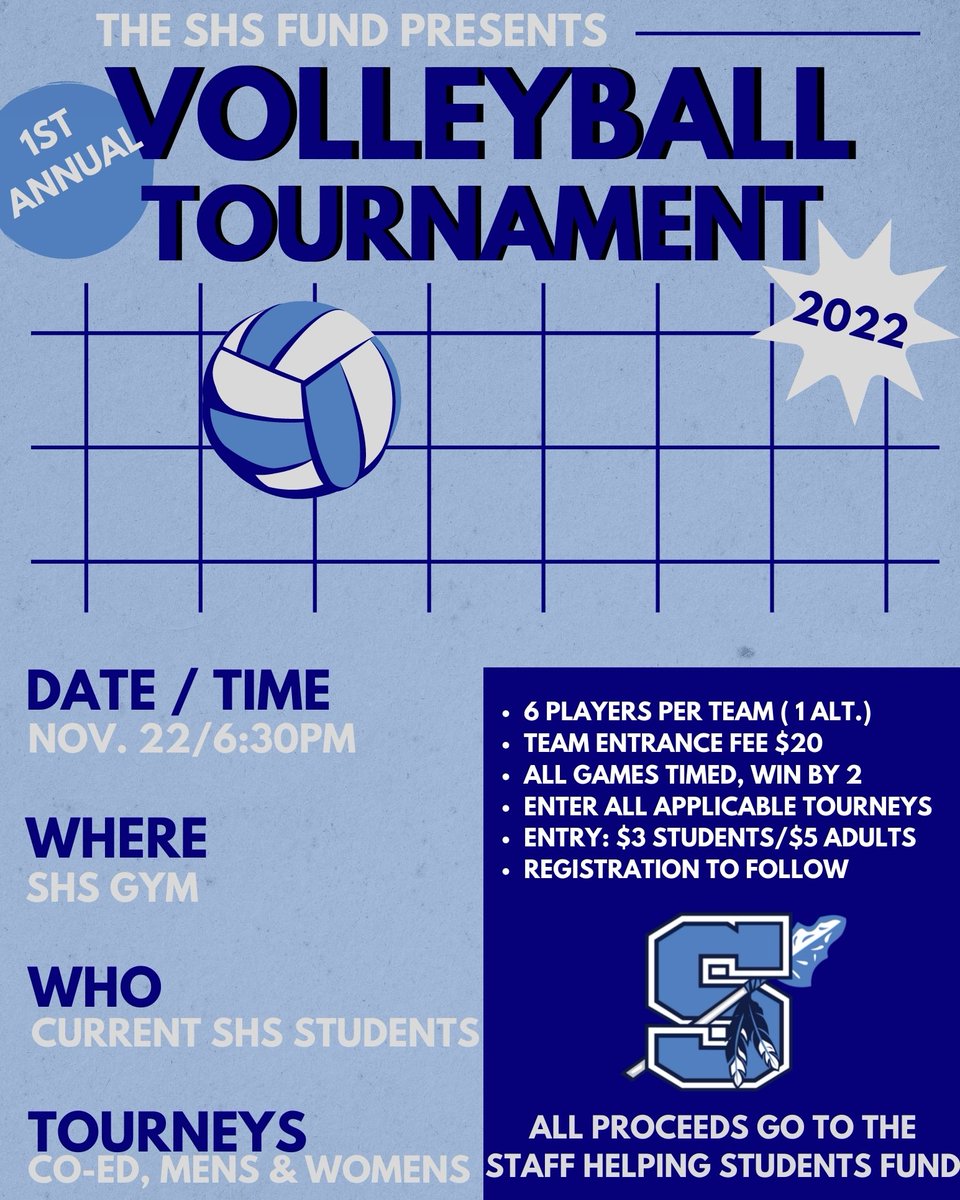 Due to the lack of participation the volleyball registration will remain open until Thursday 11/17. See me for forms. <a href="/SeekonkHS/">Seekonk High School</a>