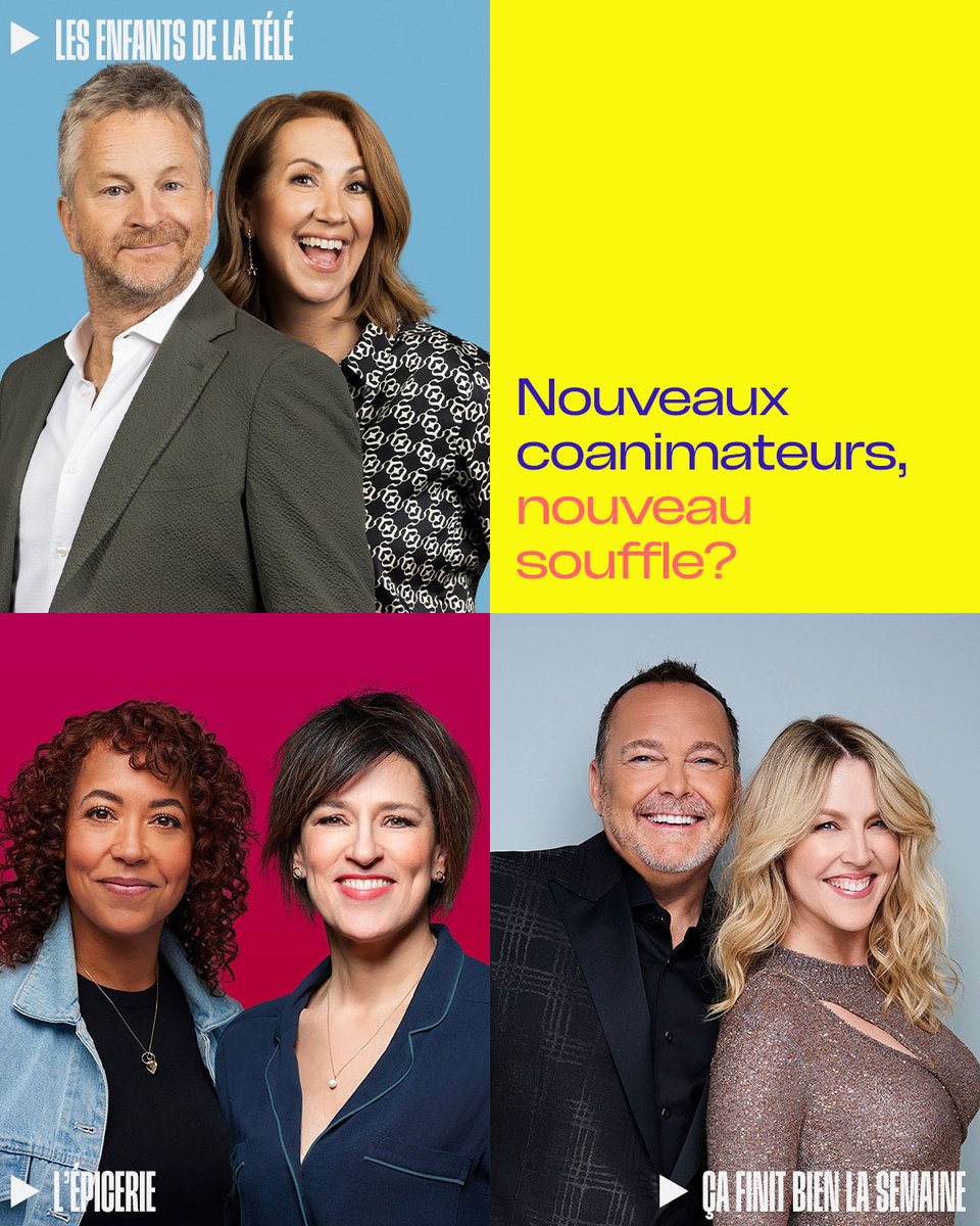 Jean-Michel Anctil a pris le relais à Ça finit bien la semaine, <a href="/Melaniemaynard/">Melanie Maynard</a> aux Enfants de la télé et <a href="/MyriamFehmiu/">Myriam Fehmiu</a> à L'épicerie.
Un changement d'animateur, ça donne un nouveau souffle à une émission qui roule depuis longtemps?
On en discute vendredi @ 21h sur <a href="/iciartv/">ICI ARTV</a>