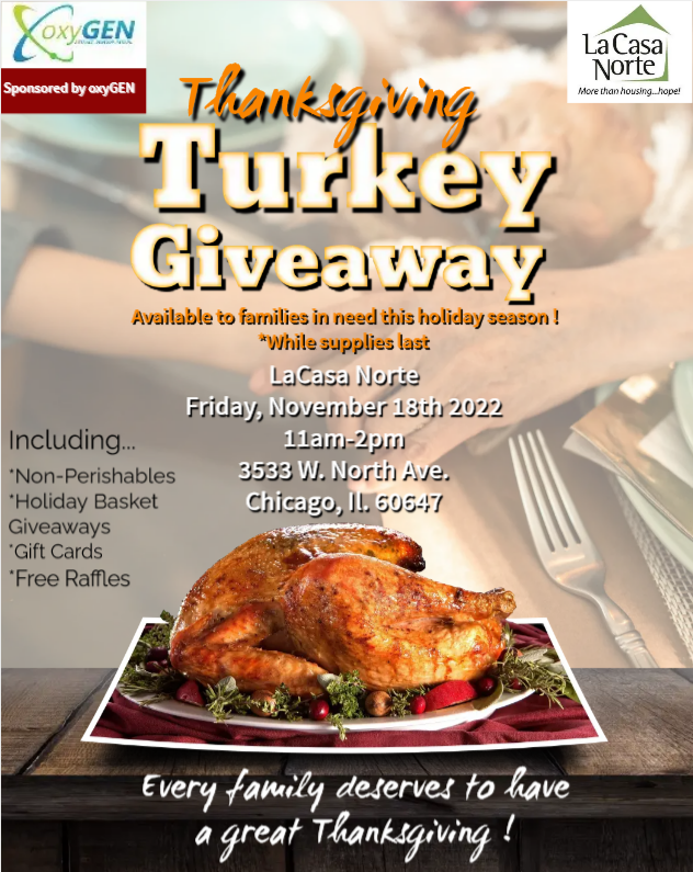 OxygenChicago's tweet photo. Chicago oxyGEN Members, we are happy to share our holiday turkey drive.
In partnership with Casa Norte, we can provide 100 families with Thanksgiving dinner. We have more events to come, and thank you for helping us spread kindness this season. https://t.co/x1zrCLLn1Z