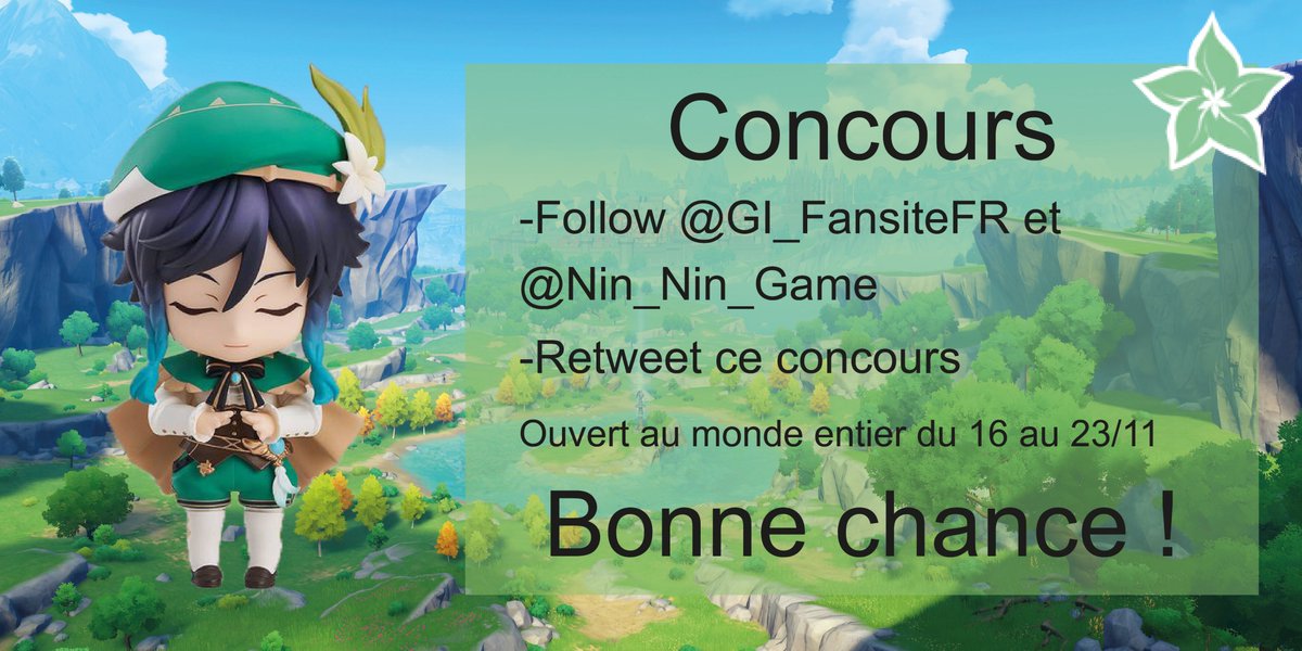 GI_FansiteFR's tweet photo. Merci à @Nin_Nin_Game qui vous fait gagner une figurine Nendoroid de Venti ! 

Pour participer suivez les instructions sur l'image ! 

Retrouvez toutes les figurines Genshin Impact sur https://t.co/hxEL61yFrv https://t.co/16wAfDrRNe