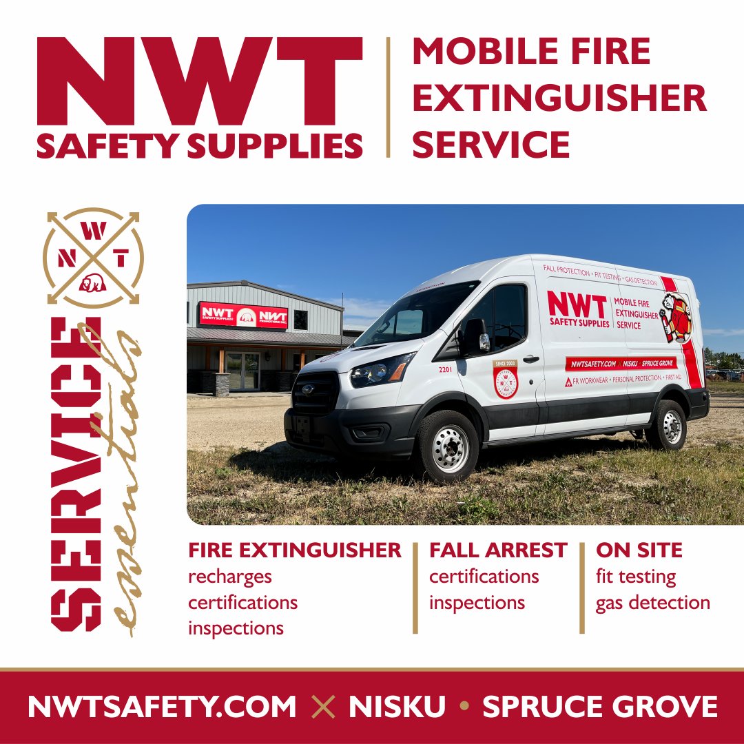 NWTSafety's tweet photo. Safety on the go, we will bring our services to you. #Nisku #SpruceGrove #FireExtinguisherService https://t.co/OplneomL7E