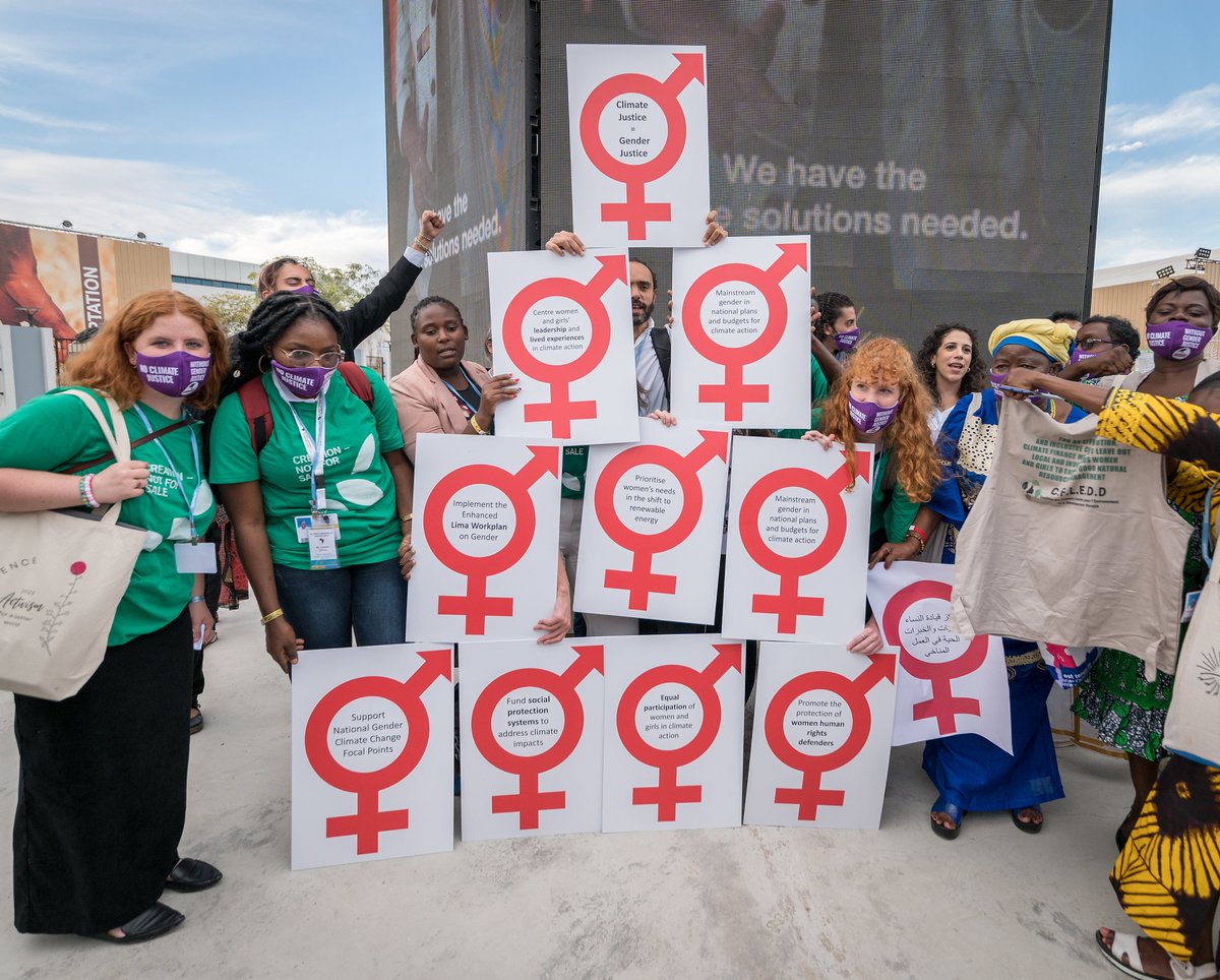 Delegace <a href="/LWFyouth/">LWFyouth</a> na #COP27 upozornila na genderovou nerovnost v oblasti klimatu. 👩🏻 Zejména v rozvojových zemích mají ženy omezený přístup ke vzdělání a technologiím nezbytným pro účinnou adaptaci na dopady klimatické změny. 🌍 #GenderJustice #LWFforClimateJustice