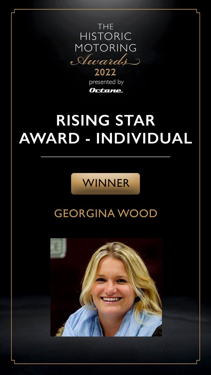 RISING STAR AWARD - INDIVIDUAL

Congratulations to Georgina Wood

#historicmotoringawards