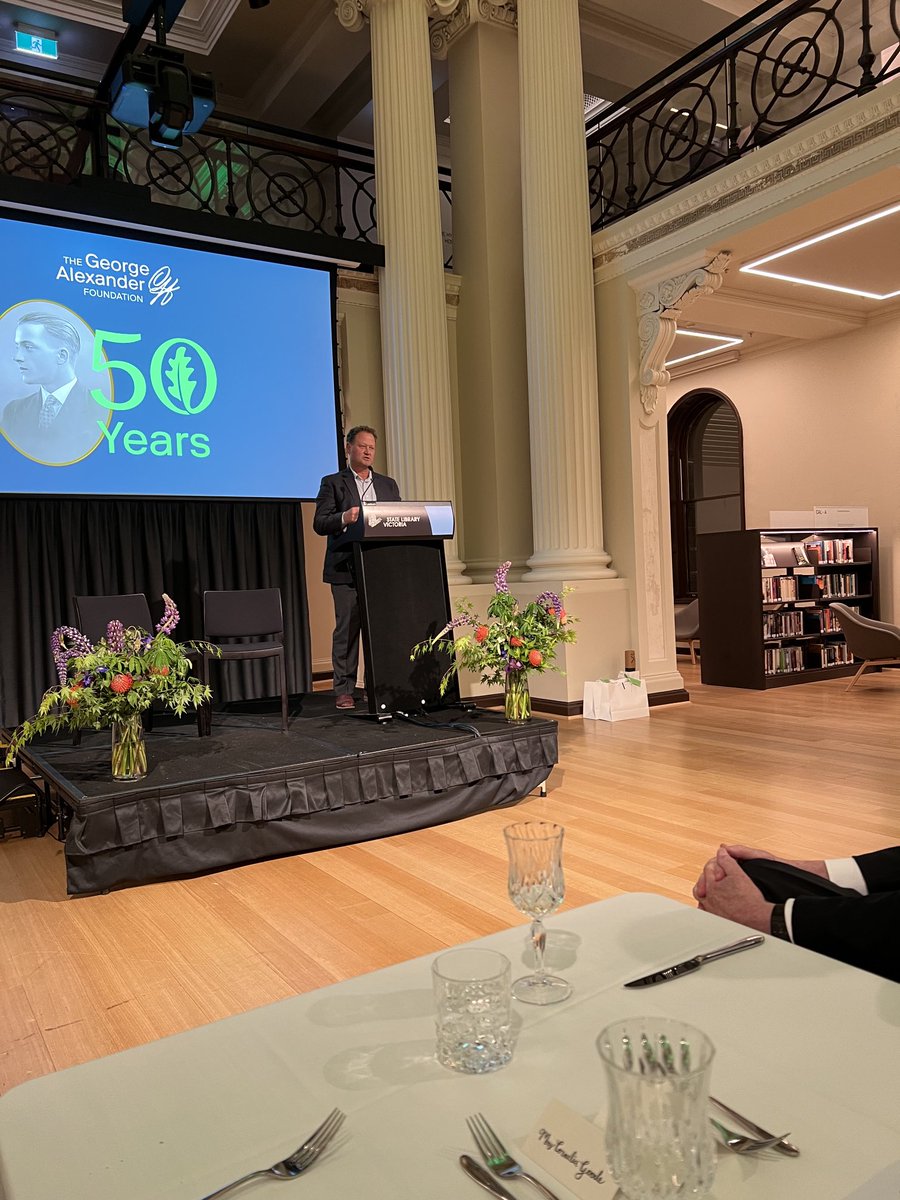 A lovely celebration of the 50th anniversary of The George Alexander Foundation at the Ian Potter Queen’s Hall last night. ⁦@Griffith_Uni⁩ is grateful for the many years of support by the GAF for scholarships for our students.