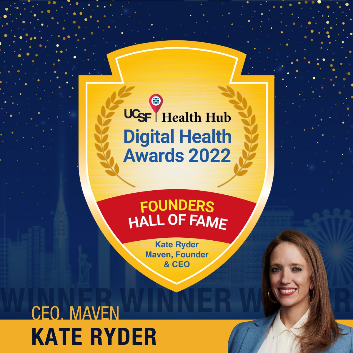 This week at #HLTH2022, our Founder &amp; CEO <a href="/_KateRyder/">Kate Ryder</a> was inducted into the @ucsfhealthaward Founders Hall of Fame! 🎉 This distinction honors groundbreaking digital health founders that have made substantial contributions in the field of healthcare innovation. #DHA2022