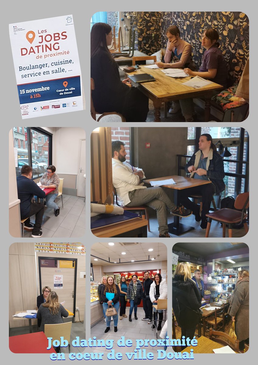 ✅️ 15/11, le 1er  job dating de proximité à #Douai réalisé conjoitement avec La <a href="/CMA_HdF/">CMA Hauts-de-France</a>  @pole_emploi Douai Sin le Noble @MLDouai @ProchEmploi, 
a contribué à des prises de contacts efficaces entre recrutreurs et futurs salariés ou apprentis @BenrachedH@ElsaMiquel <a href="/MoriauxCath/">Catherine Moriaux</a>