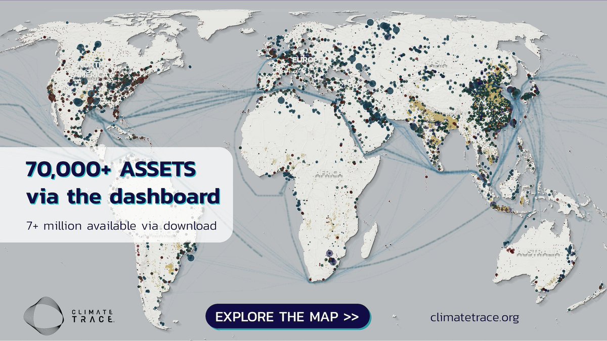 Imagine what the world can accomplish with free access to detailed #emissionsdata for the highest-emitting sources worldwide, from power plants to cargo ships to steel plants. Our new inventory makes more strategic #climateaction possible. Explore it here: climatetrace.org