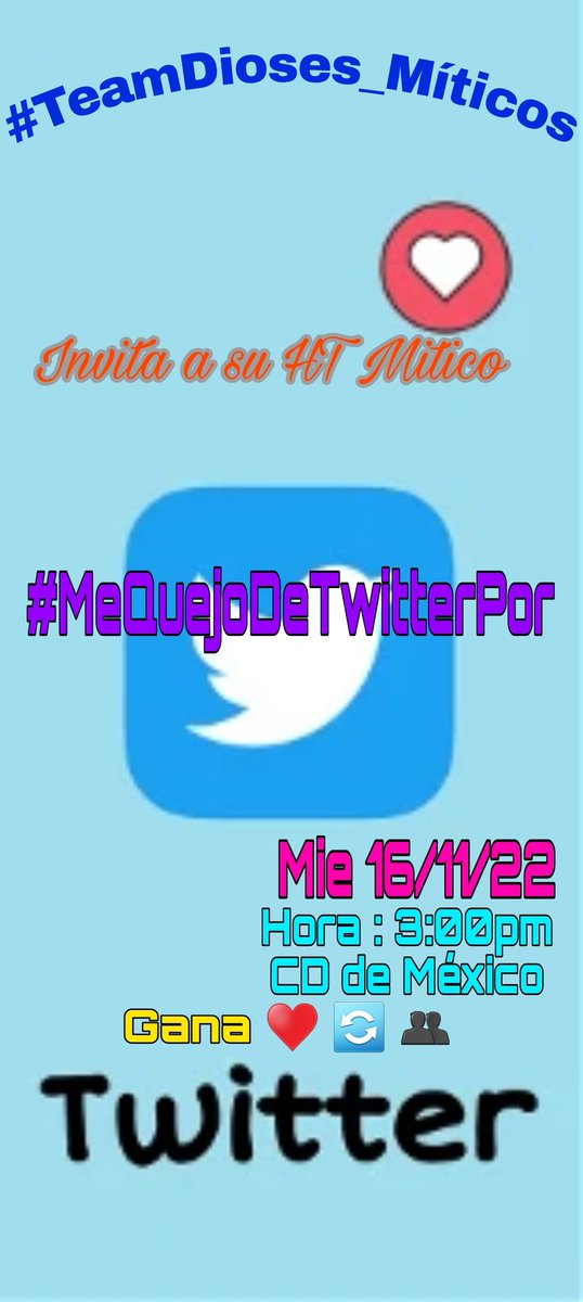 YekiAlare's tweet photo. Gracias por la invitación #TeamDioses_Miticos 
 
@yoli_gotitaymar
@carher0663
@SusyHurtado3
@Gomez7105
@onix0992 

#MeQuejoDeTwitterPor 

@Jeichan12
@Barbie0000_
@Isi_Camila30
@eli83mendoza
@elsebastian777
@Gab0_12345 

⚽ #DinastiaMilenials
5️⃣━⭐⭐️⭐️⭐️⭐━5️⃣ https://t.co/7Wl83YwRfw