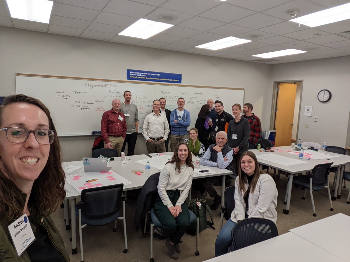 wilsandrea's tweet photo. Shout out to my high school work session at today's Minnesota Tech Workforce Summit! Amazing conversation and a huge passion for impact and next steps! @mntechassoc @CSforAllMN #mntech #mncodes https://t.co/VCdaLwCQaW
