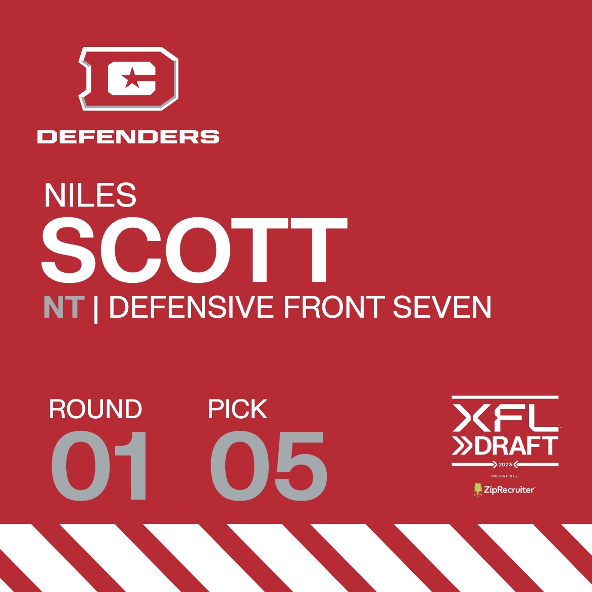 UFLDefenders's tweet photo. @BigPlayCJ7 Welcome, Niles Scott, NT Frostburg State https://t.co/uFOgV2EuHO