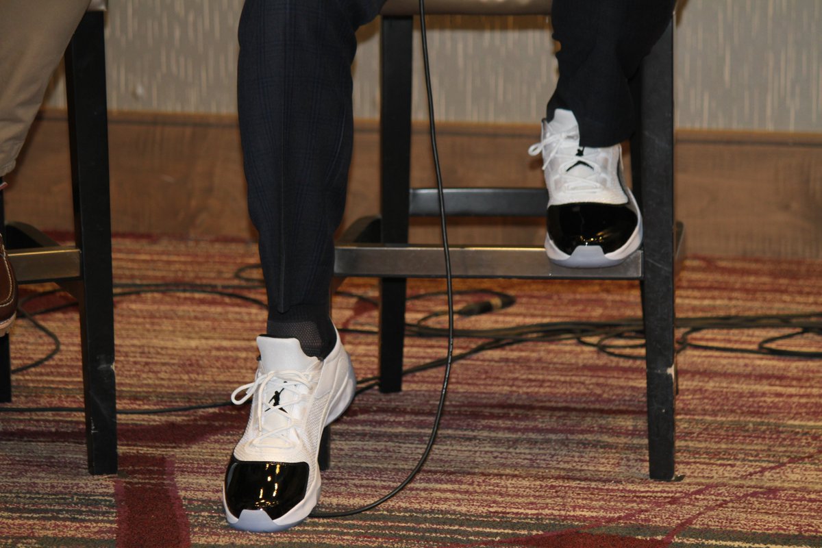 Ohio Valley Conference (@ovcsports) on Twitter photo Why was <a href="/TTUGoldenEagles/">Tennessee Tech Golden Eagles</a> men's basketball coach <a href="/johnpelphrey/">John Pelphrey</a> wearing these Air Jordans at OVC Media Day and will also be wearing them on the sideline this year?
He's raising awareness for the cancer fight his 19-year old nephew is going through.
More: bit.ly/3TEkj4R Why was <a href="/TTUGoldenEagles/">Tennessee Tech Golden Eagles</a> men's basketball coach <a href="/johnpelphrey/">John Pelphrey</a> wearing these Air Jordans at OVC Media Day and will also be wearing them on the sideline this year?
He's raising awareness for the cancer fight his 19-year old nephew is going through.
More: bit.ly/3TEkj4R