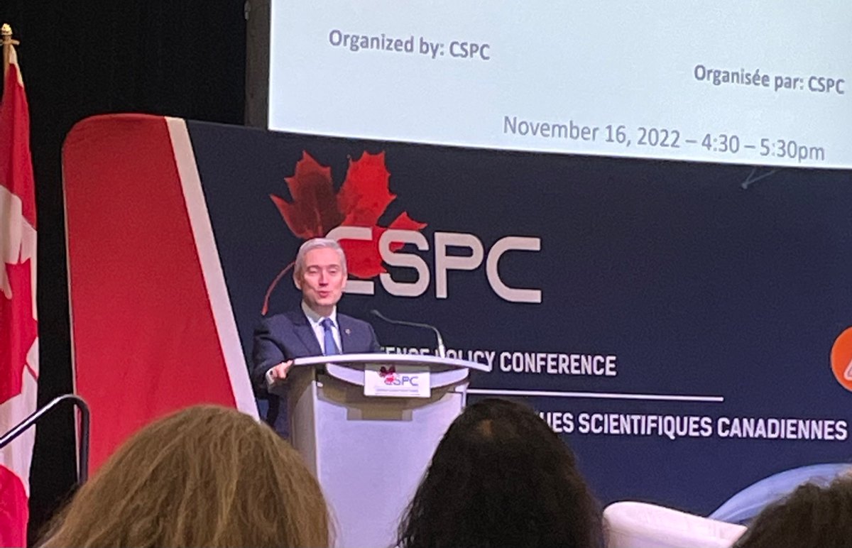 “I’ve never been more optimistic about science in Canada” - @FP_Champagne at #CSPC2022