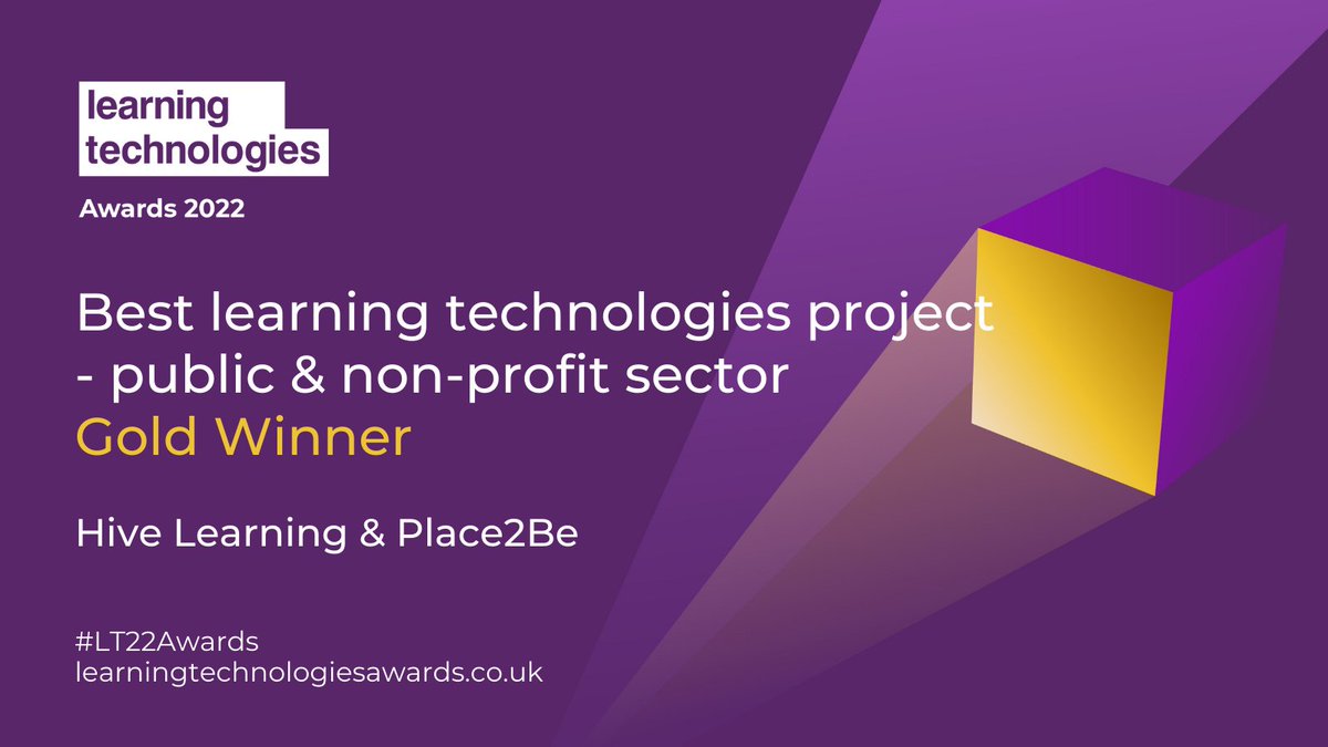 LTAwards's tweet image. Congratulations to @HiveLearning &amp;amp; @Place2Be, the Gold Winners for the #LT22Awards Best learning technologies project - public &amp;amp; non-profit sector!