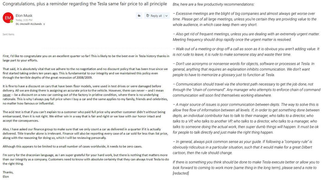 This leaked email from Elon Musk to his employees shows a glimpse into why he and his businesses are so successful