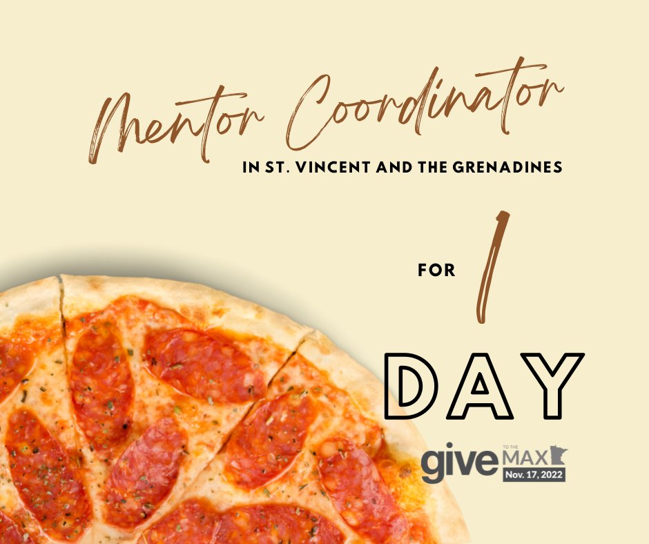 CedarbrookMN's tweet photo. Did you know? For the cost of a pizza, you can provide the salary of a Mentor Coordinator for an entire day. Help us make a difference for children in St. Vincent by donating tomorrow on #GivetotheMax Day! https://t.co/WcpQxvDDQq #GTMD22 #GiveMN https://t.co/l1y5tvvx9u