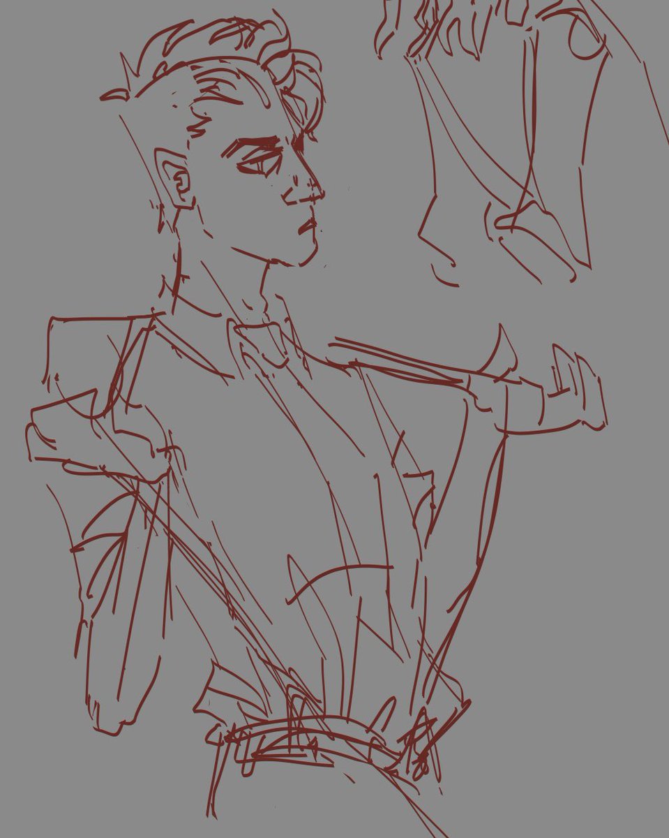 justaparasite_'s tweet photo. all i have to offer today is a couple really messy Crowley sketches. i might clean these up later https://t.co/9EccHTxvCt