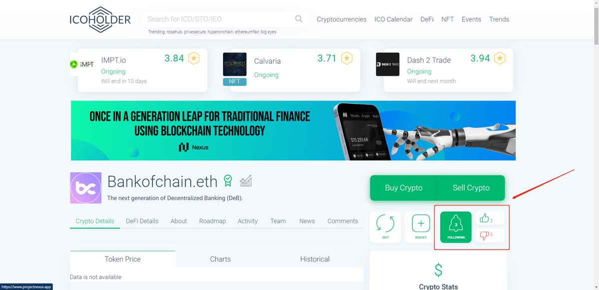 bankofchain_dao's tweet photo. Another great news! 🤩
BoC is now being listed on @icoholder !! 🙌🏻🔥

For more details checkout 👇🏻
https://t.co/4Kg6HLvQFm

#listing #ICO #Crypto 

Stay tuned for more! ❤️

Also don’t forget to like and subscribe by hitting the bell button🔔 shown on the BoC ICOHOLDER page! 🫶🏻 https://t.co/jNNLceovSZ