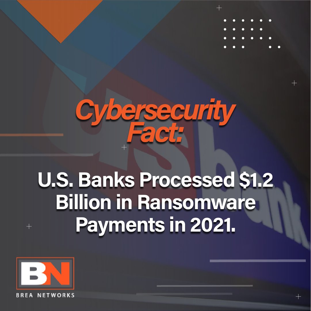 BreaNetworks's tweet image. According to a new report from the Treasury Department's Financial Crimes Enforcement Network, US banks processed about $1.2 billion in likely ransomware payments in 2021, almost tripling the amount registered the previous year. #WeCanHelp #BreaBusiness #UnlimitedITSupport