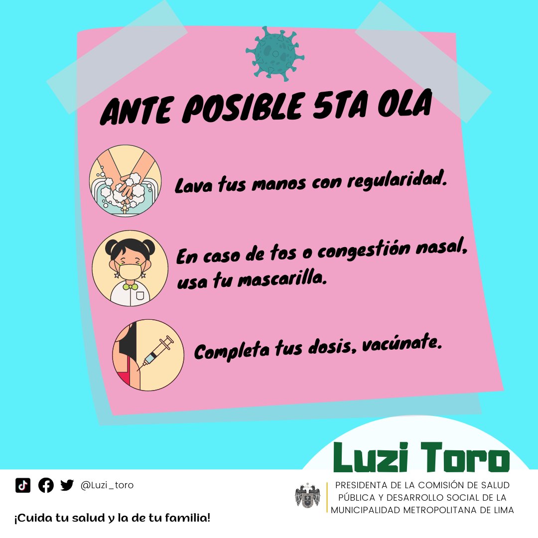 luzi_toro's tweet photo. 🔴🫶 #Prevención 
📈 ️Ante el incremento de casos #Covid19, expertos en epidemiología pronostican la #QuintaOla, pero se espera que el número de pacientes que necesitarán ser hospitalizados y que requerirán cuidados intensivos sea mucho menor. https://t.co/W4FSJJkNqv