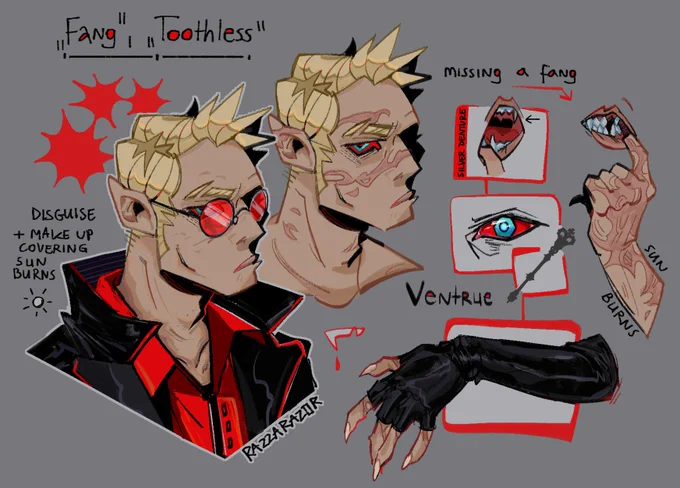 my #vtmb fledgling oc. local most ungraceful ventrue with a weak stomach and one hundred brain problems 