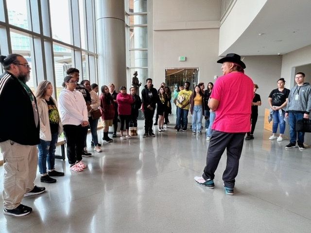 LawtonPS's tweet photo. Students from MHS and MMS multicultural clubs as well as the LRC Comanche Language class  recently visited the First Americans Museum. They were given a special tour and presentation! Look for more about it in our next LPS ReView!  #LawtonPS #WeAreLPS #OklaEd. https://t.co/z5YhZ9LeQB