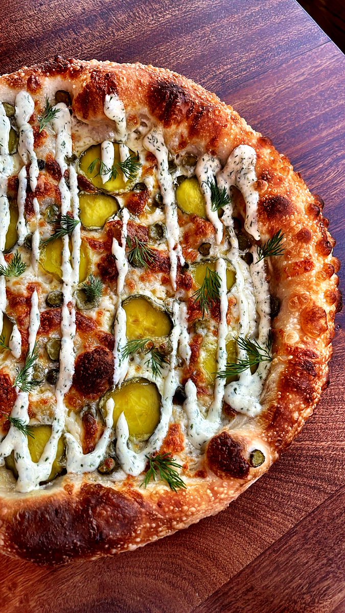 Mozzarella, Dill Pickles, Cornichon, Ranch, Fresh Dill

#beastpizza