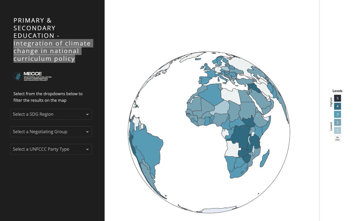 Are countries integrating climate change in national curriculum policy? 

The #MECCE Project complied policy documents from around the globe to help benchmark the extent to which #ClimateChange is included education policies. 
mecce.ca/data-platform/…

#COP27 #Education #Policy