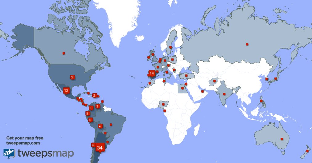 Muchas gracias a mis 4 nuevos seguidores desde España, y más durante la última semana. tweepsmap.com/!PolComOk