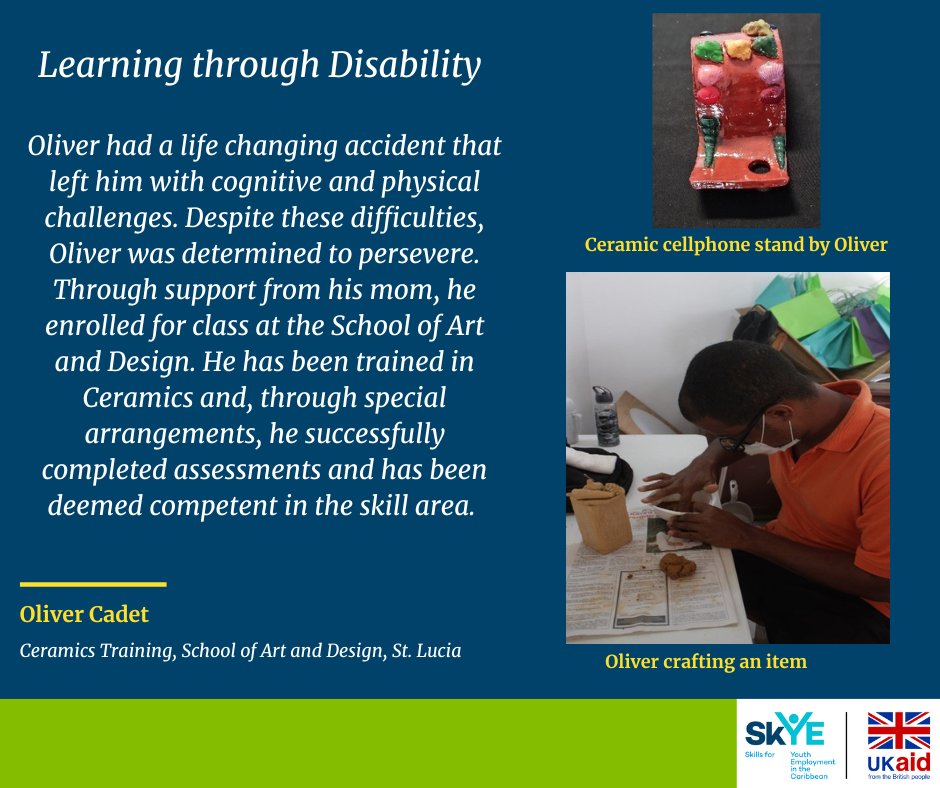 Trainings supported by SkYE Caribbean are securing the livelihoods of young women and men, building capacity of training institutions and creating opportunities for sustainable economic growth.

Visit our website for the full story on Oliver Cadet
skyecaribbean.com/2022/08/05/lea…