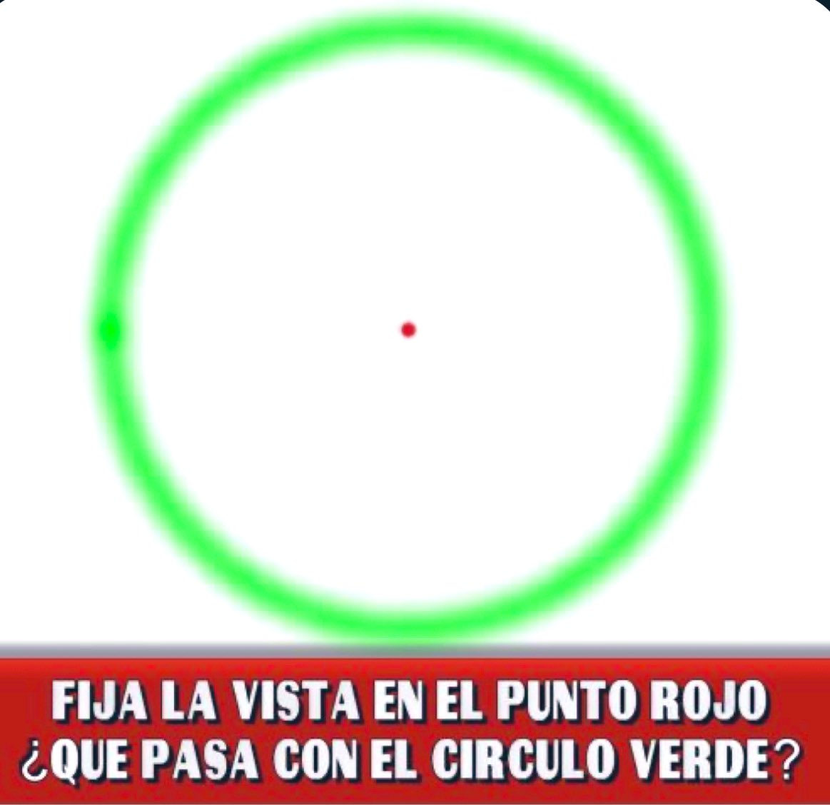 aesquinca's tweet photo. A ver si les gusta esta #IlusionOptica.
¿Qué pasa con el círculo verde 🟢? 
#RetoMental
RT si te gustó.
¡Excelente tarde! 
#EfectoPositivo https://t.co/odXwELmu3k