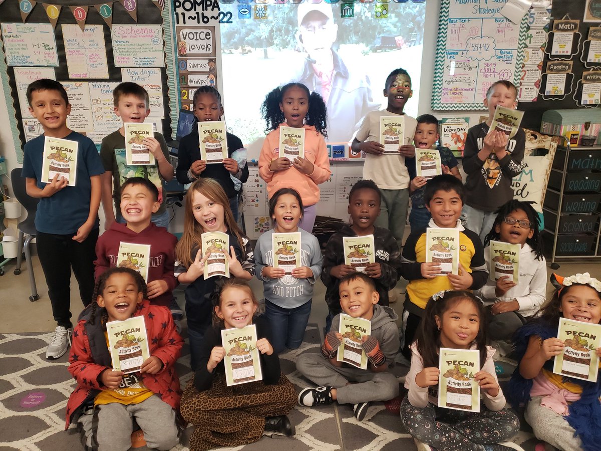 mrs_pompaclass's tweet photo. We learned about pecan farming and their cool equipment from Mr. Andy today! 🌳🌳🌳 Thanks @TexasFarmBureau for our new schema! #Pompa2ndgrade #TraditionTitans #FarmFromSchool https://t.co/mMsORICuiX